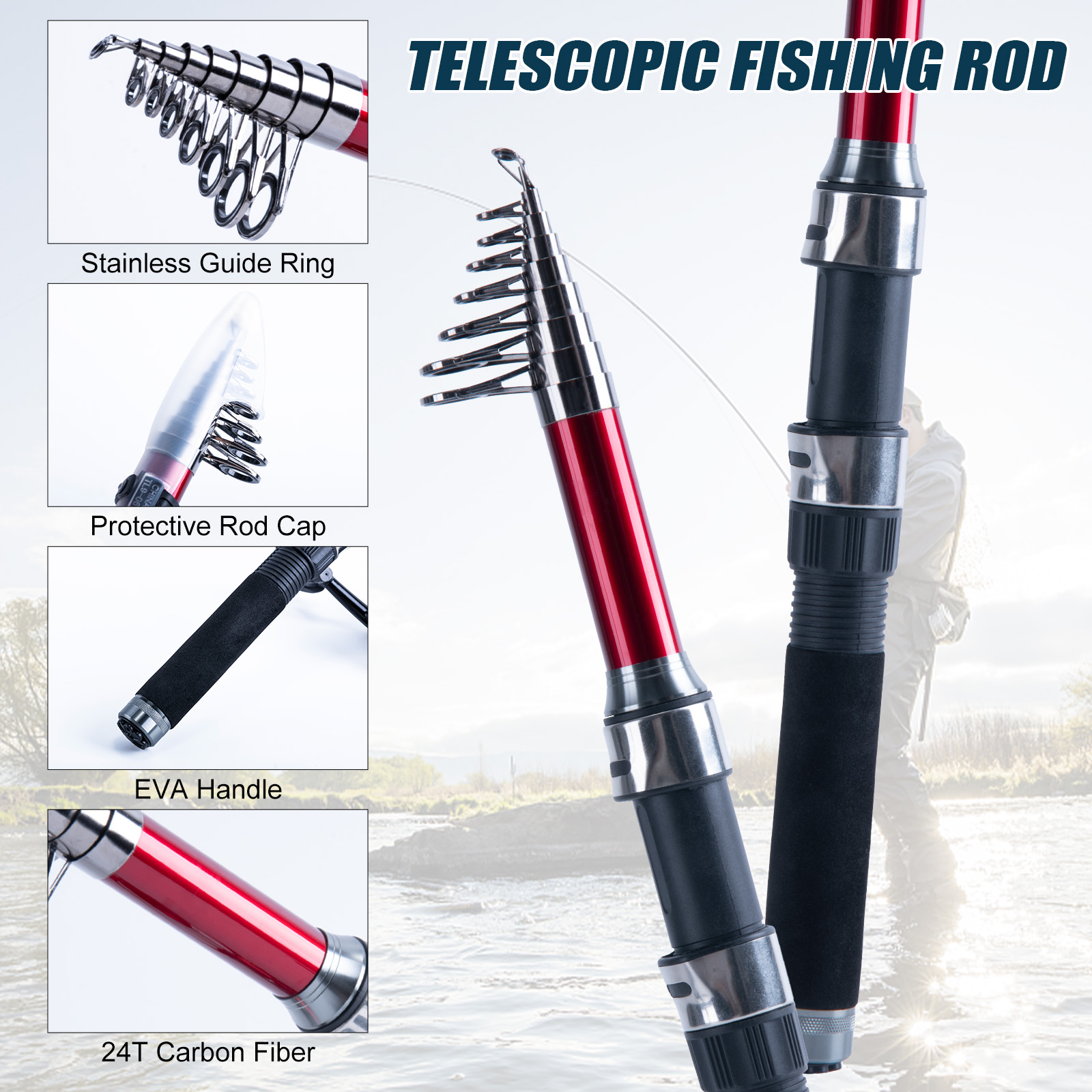Goture Telescopic Fishing Rod  - Reel Bag review and price