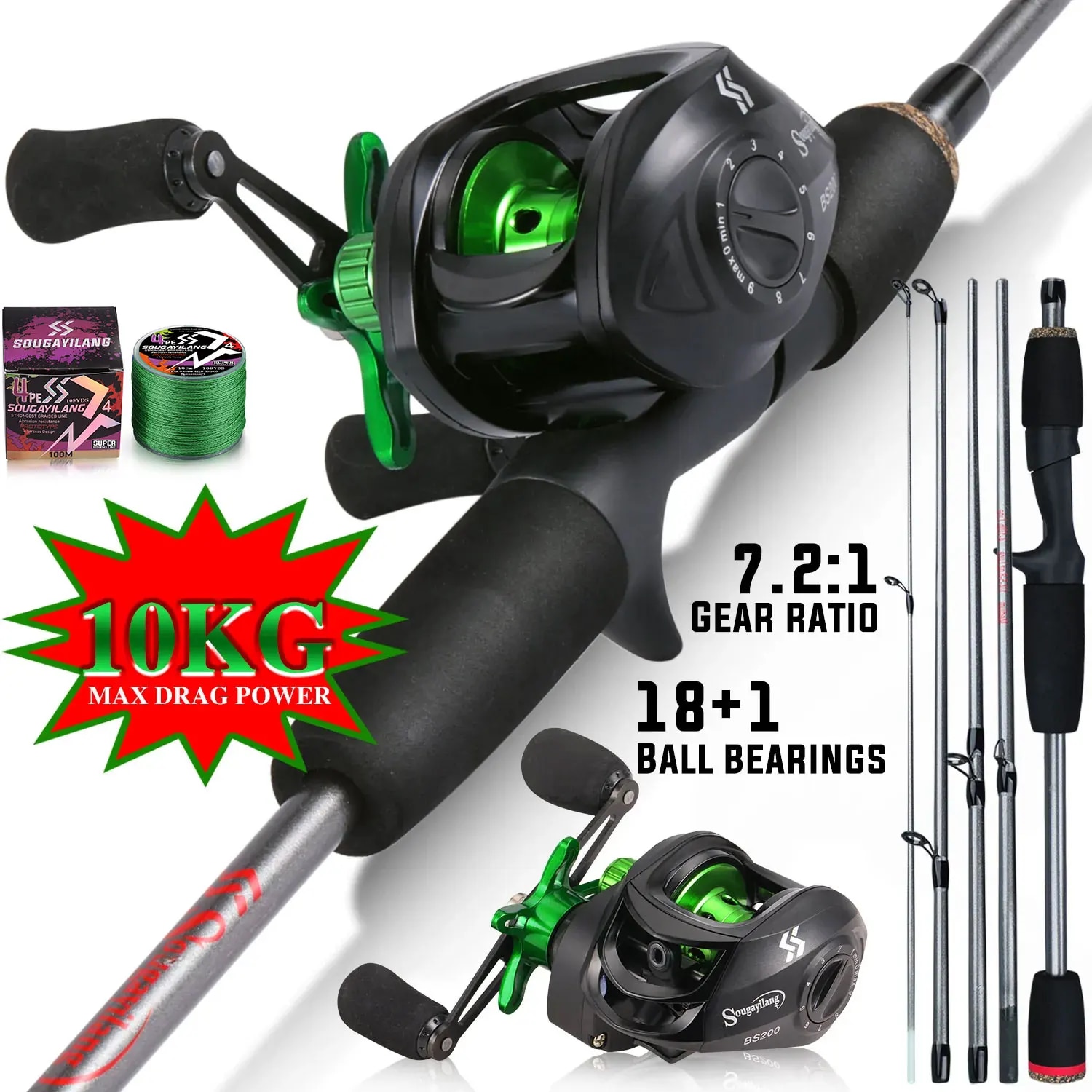 Sougayilang Fishing Rod Combo  - Spincast Reel review and price
